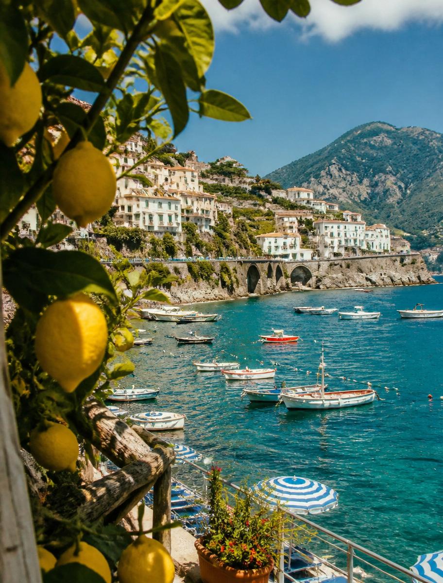Postal Amalfi con limones